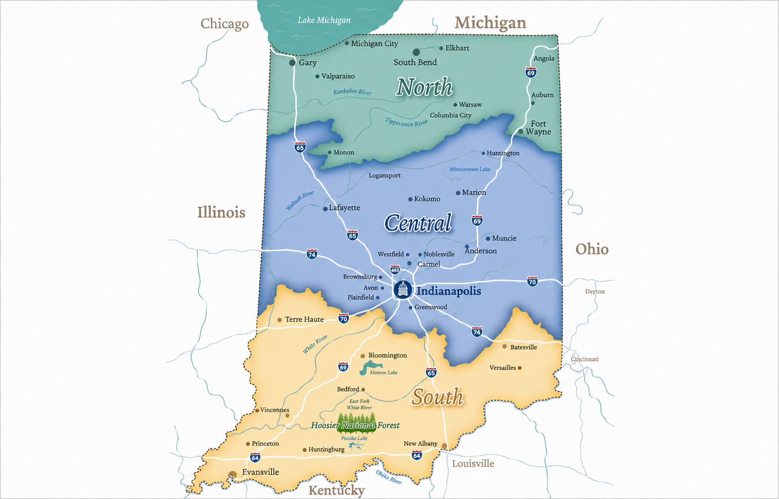 Map of Indiana Map of Indiana